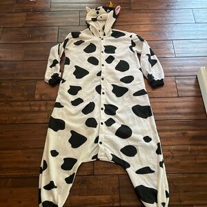 Halloween Dairy Cow black and white spotted Adult Costume Onesie